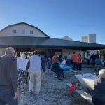 Attendees head into the barn at Raise a Glass to Reading