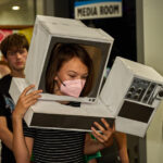 teen dressed as a computer