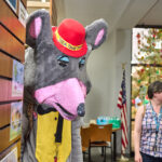 Teen dressed as Chuck-ee Cheese