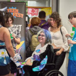 group of teens talking